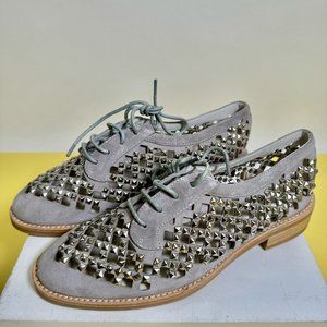 NIB Jeffrey Campbell Town-SQ-ST, Grey Suede Silver Shoe